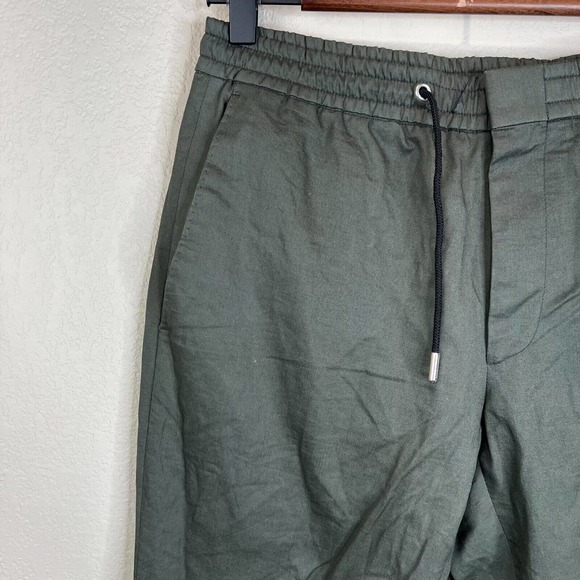 Reiss Womens Pull On Straight Leg Pants Size 28 Green High Rise Drawstring - Picture 3 of 13